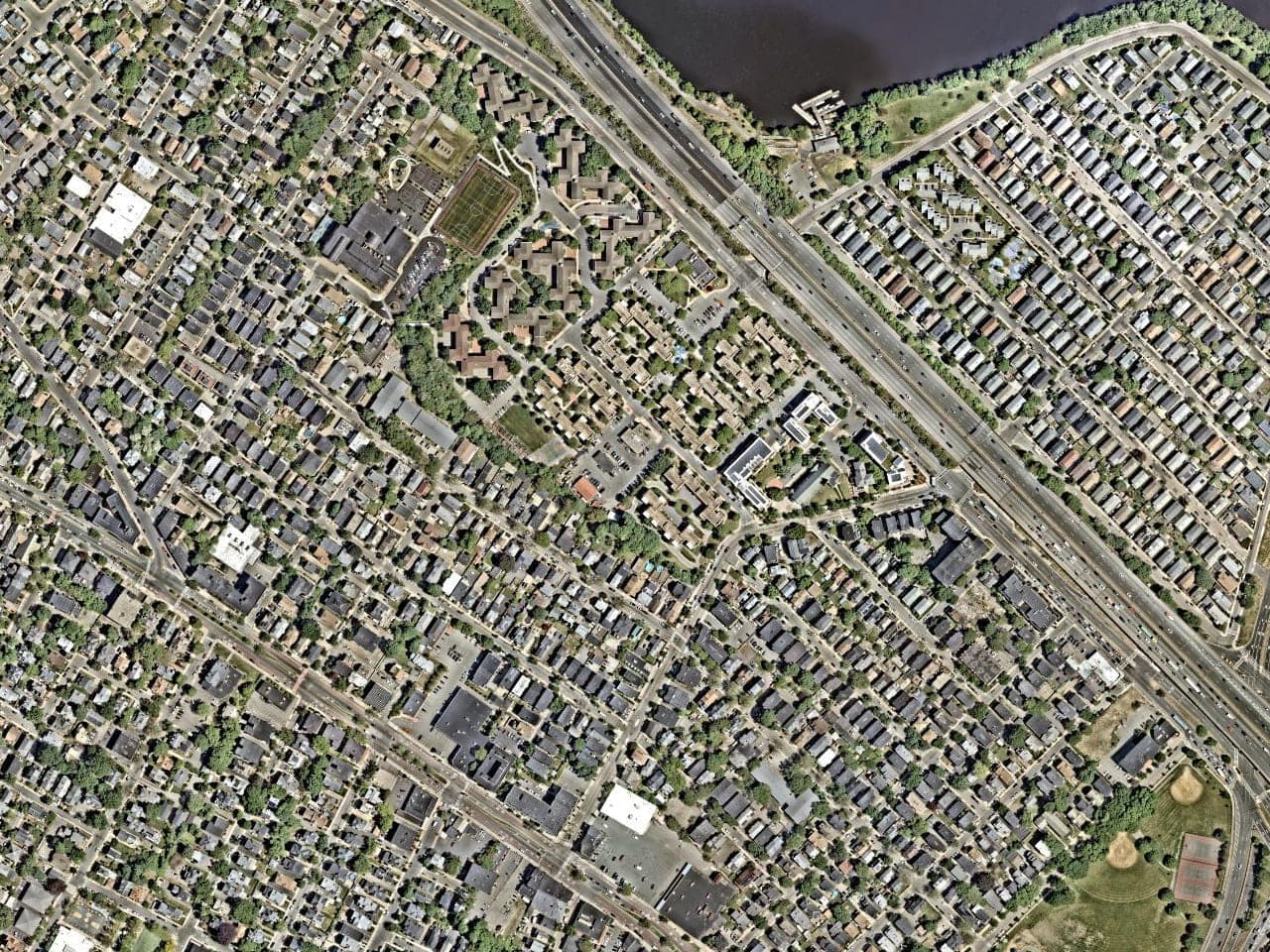 Aerial view of the fields at Foss Park