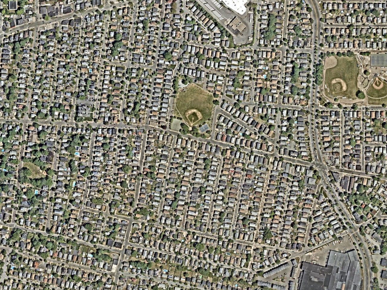 Aerial view of the fields at Morrison Park